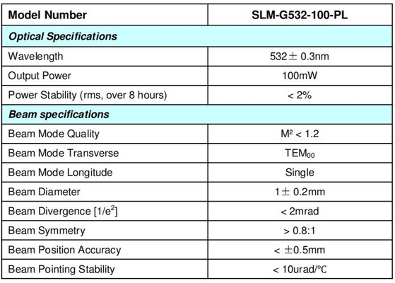 Single Longitudinal Mode ACC Power Type 100mW 200mW Yellow SLM Laser for Holography