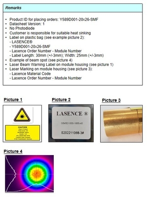 0.2 KG APC Power Type Yellow DPSS Laser for Single Mode Fiber Coupling High Stability