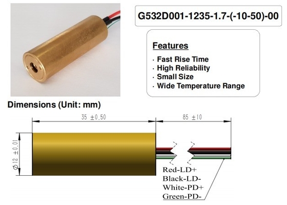 Long Lifetime hours MTTF at 25C 5000 Green Laser Module Perfect for Laser Engraving